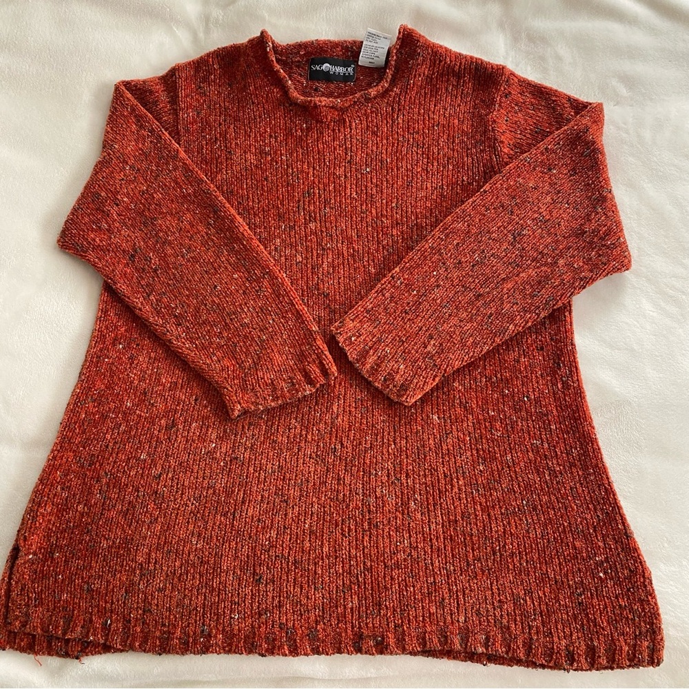 cozy rust sweater- Vintage Sag Harbor